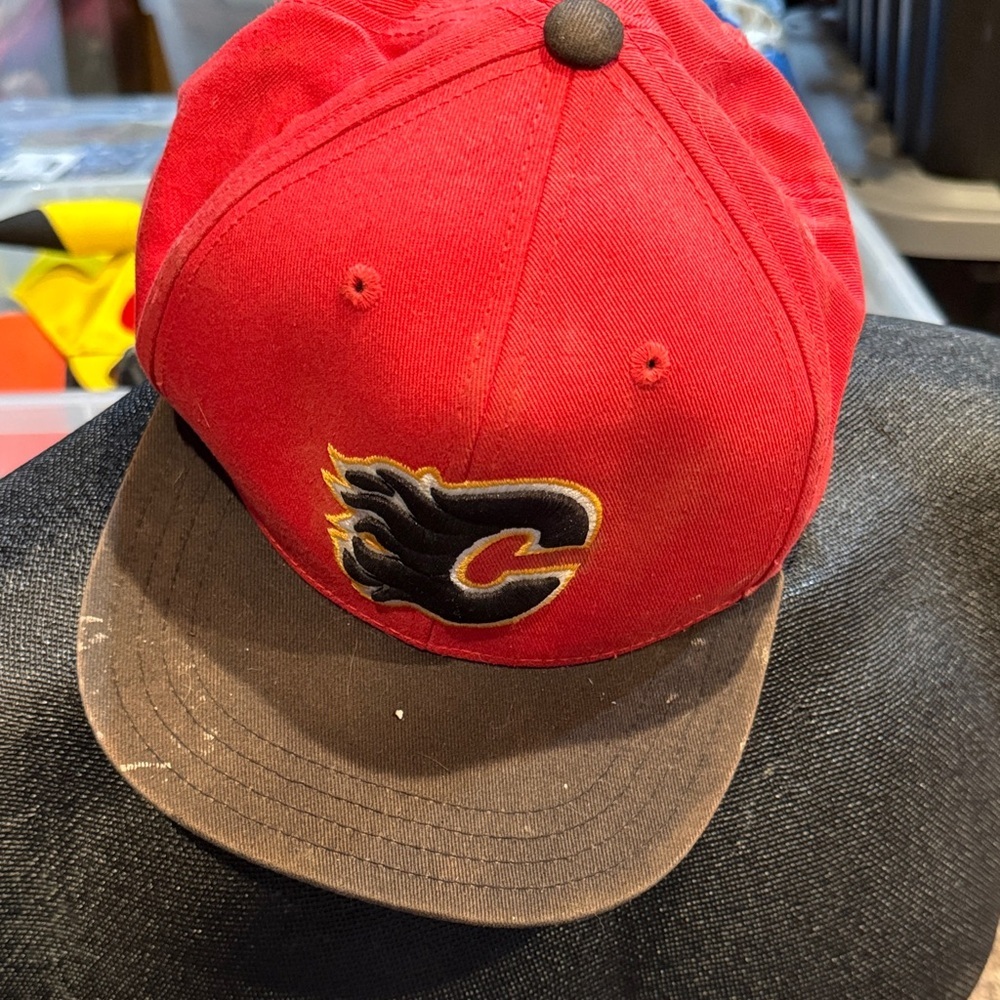 NHL Kids Red and Brown Calgary Flames Baseball Cap